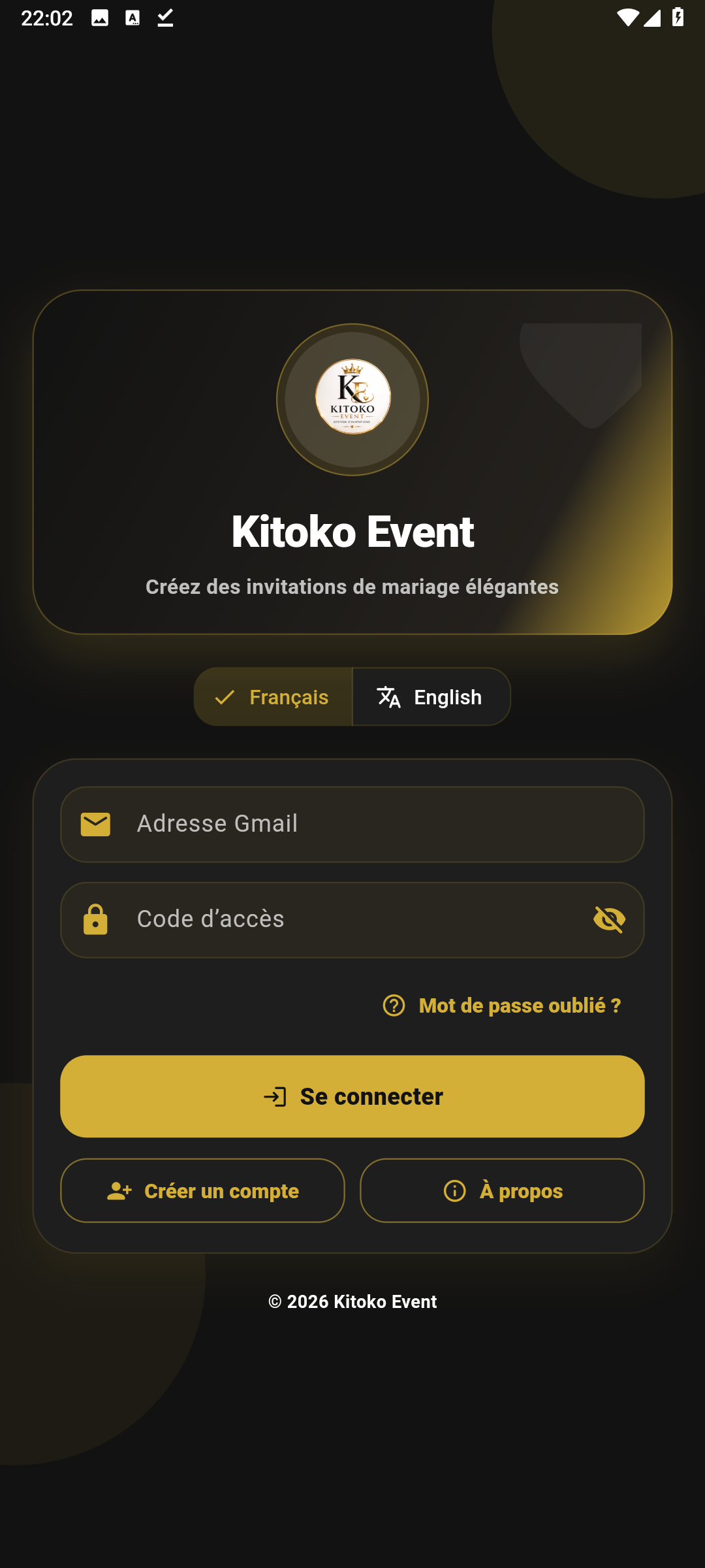 Kitoko Event écran 3