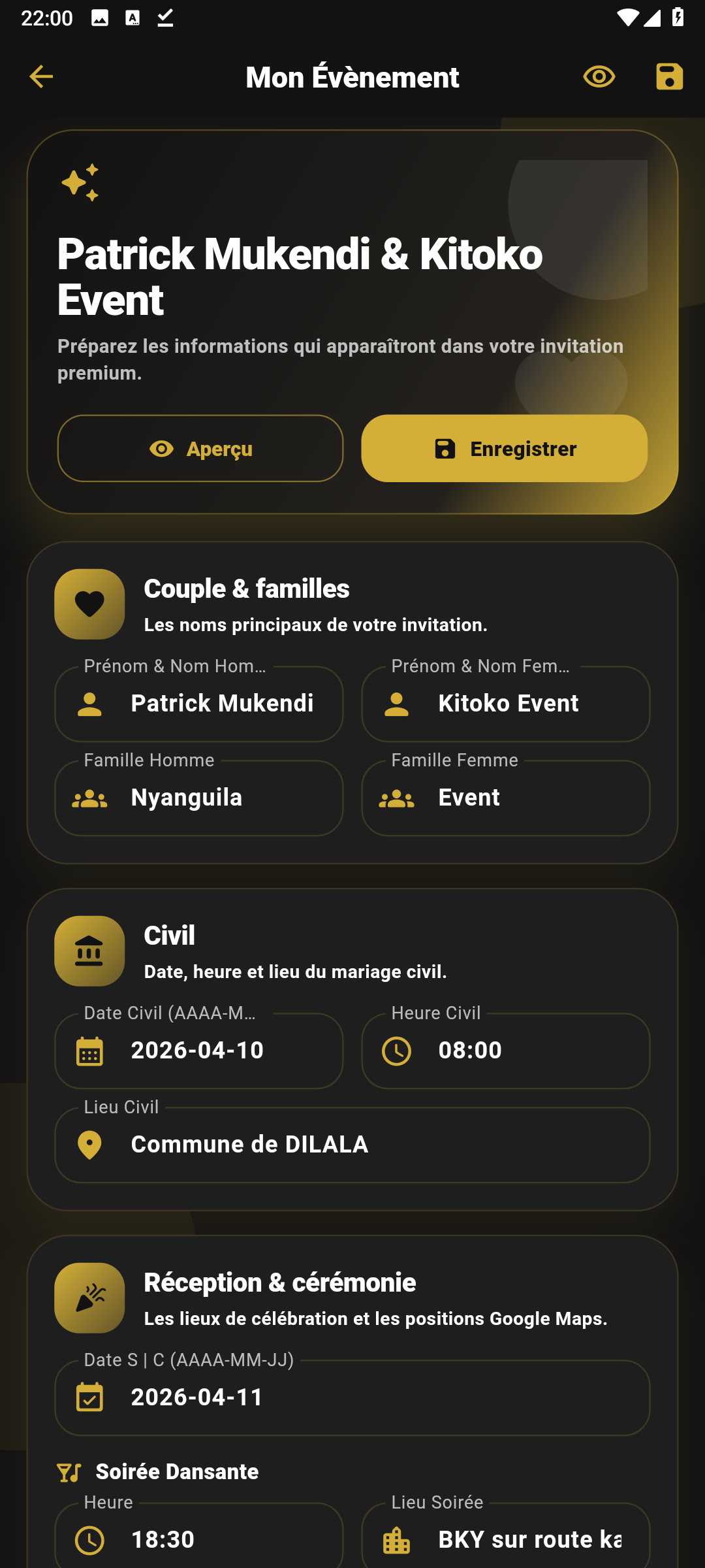 Kitoko Event écran 5