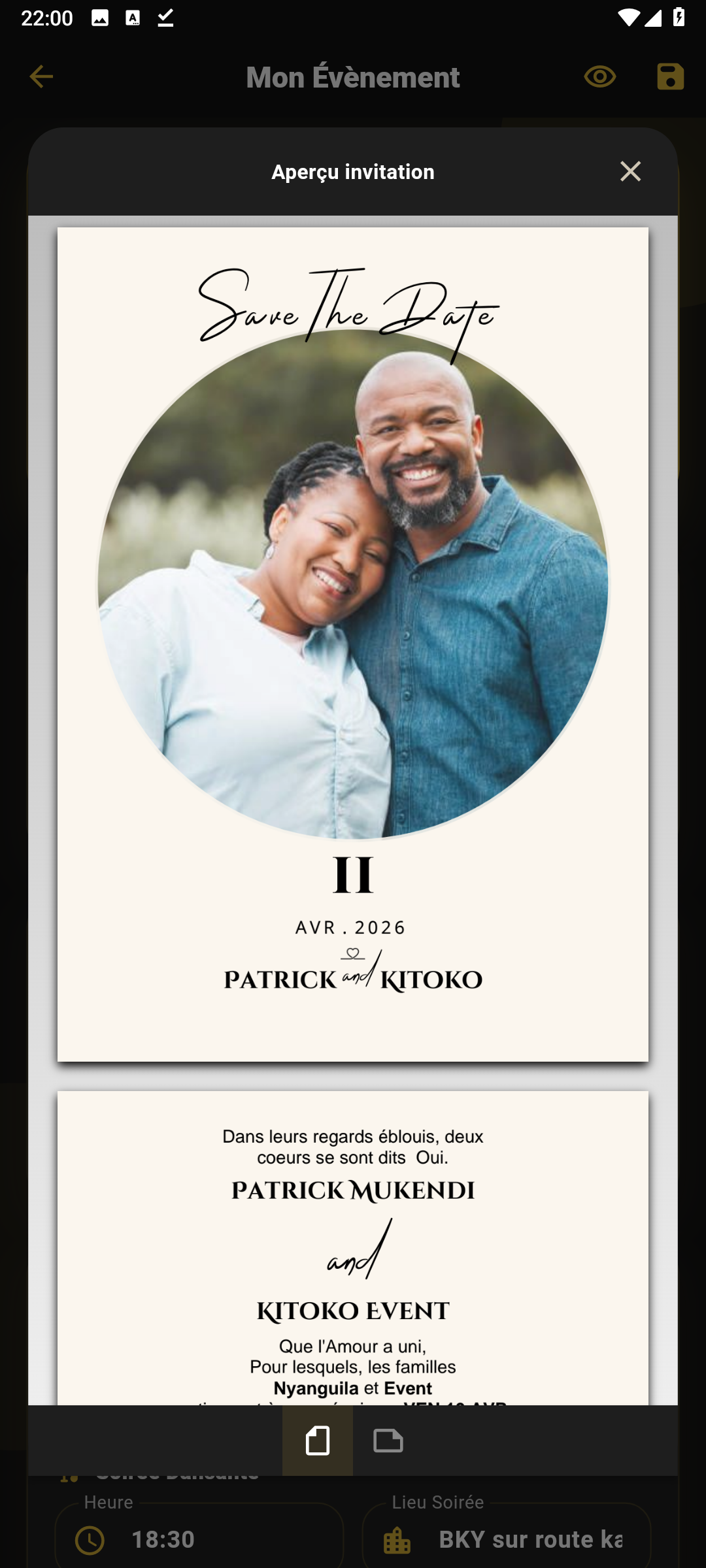 Kitoko Event écran 6