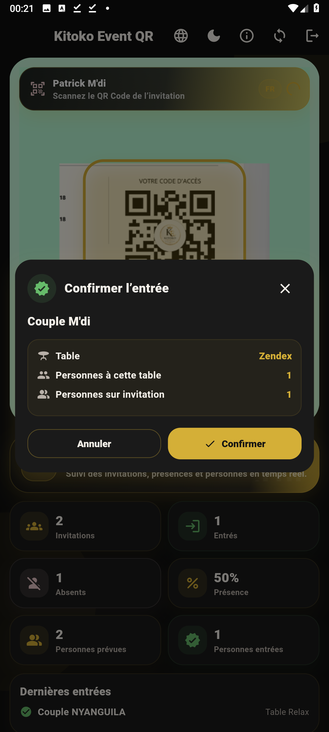 Kitoko Event QR écran 2