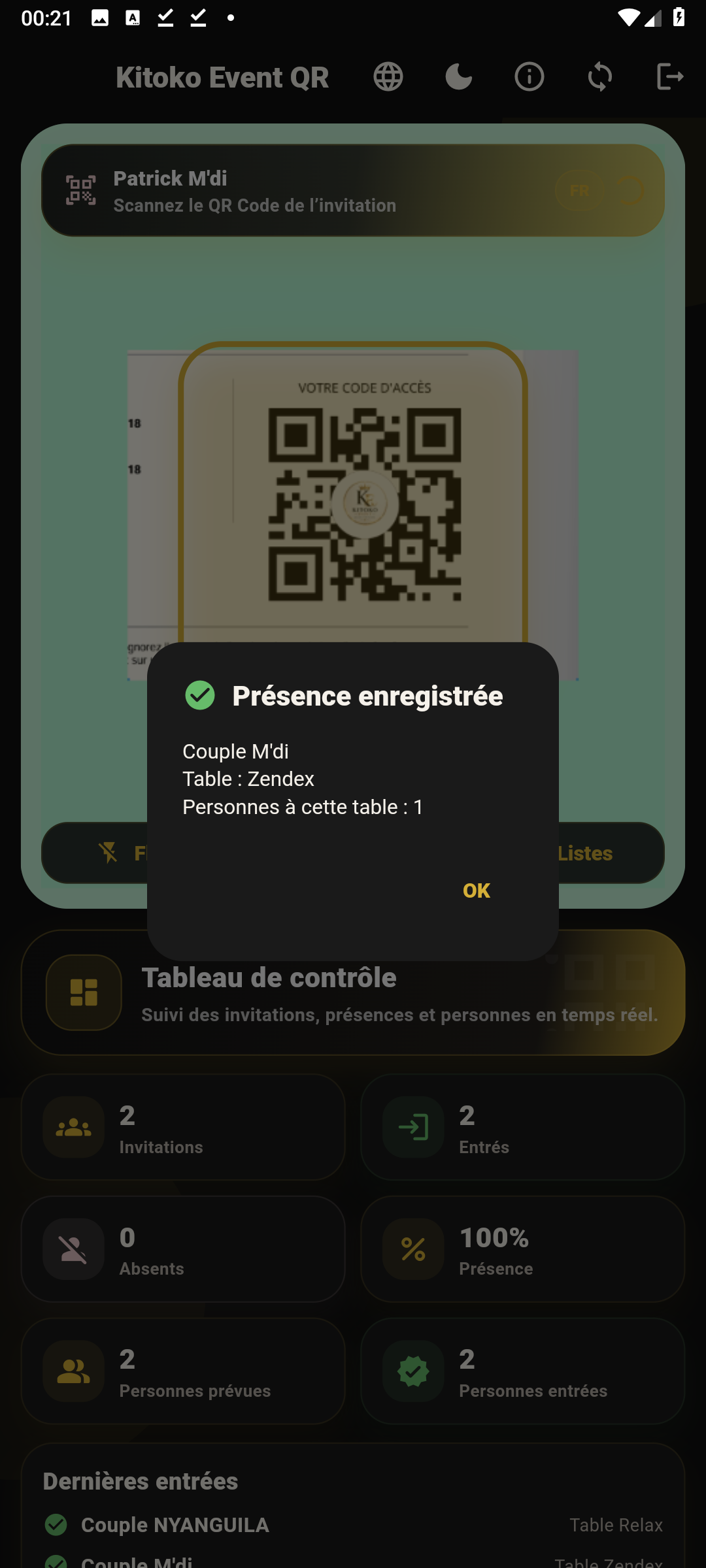 Kitoko Event QR écran 3
